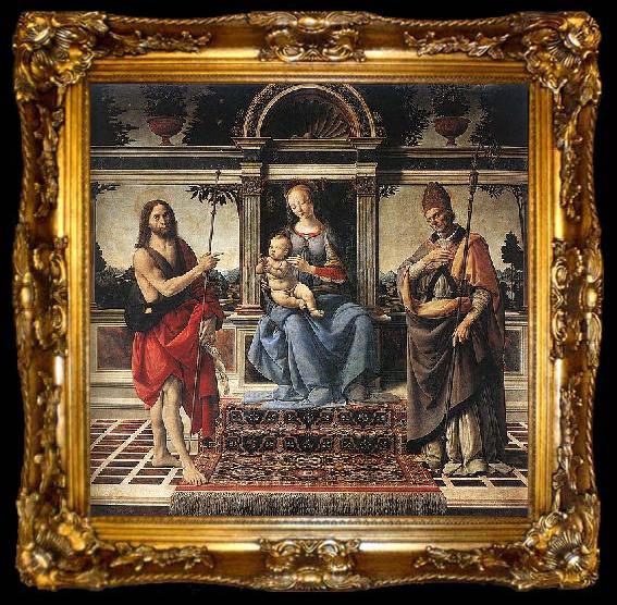 framed  Andrea del Verrocchio Madonna with Sts John the Baptist and Donatus Cathedral of Pistoia, ta009-2
